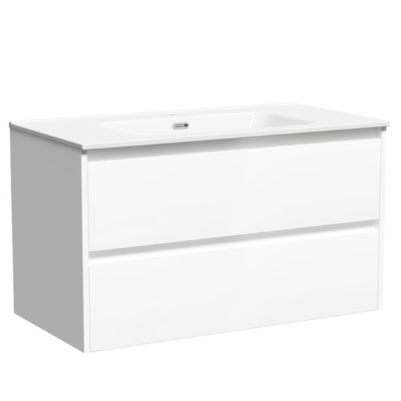 Тумба подвесная с раковиной-столешницей Sancos Libra 90 см LB90W (раковина Element CN7002) - фото 2