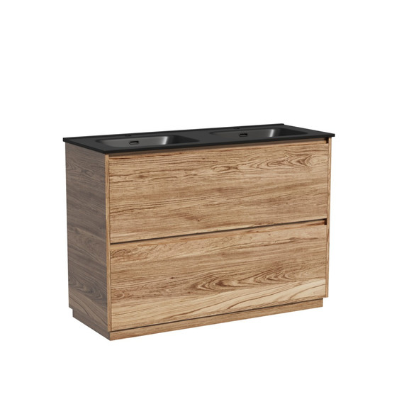 Тумба напольная с раковиной Sancos Libra Floor 120 см LB120F-2ECH, дуб чарльстон (раковина Element CN7004MB) - фото 2