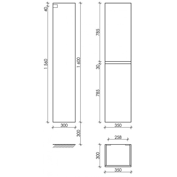 Пенал подвесной Sancos Urban 35 см PUR35W - фото 4