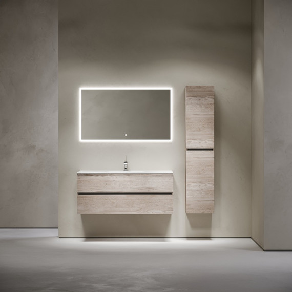 Тумба подвесная с раковиной-столешницей Sancos Urban 120 см UR120-1EG, дуб галифакс натуральный (раковина Element CN7006) - фото 9