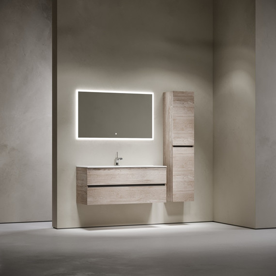 Тумба подвесная с раковиной-столешницей Sancos Urban 120 см UR120-1EG, дуб галифакс натуральный (раковина Element CN7006) - фото 8