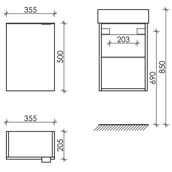 Тумба подвесная с раковиной Sancos Mini 37 см MN35EGL L, дуб галифакс натуральный - фото 7