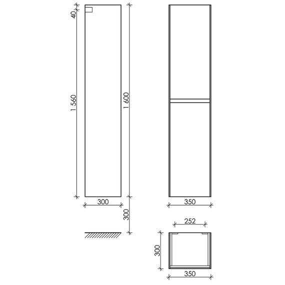 Пенал подвесной Sancos Cento 35 см PCN35KE, карпатская ель - фото 4