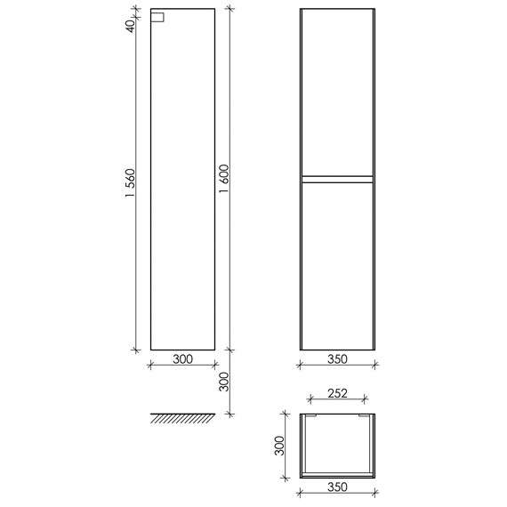 Пенал подвесной Sancos Cento 35 см PCN35W, белый глянец - фото 4