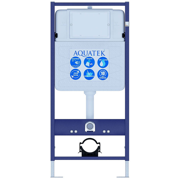 Инсталляция с подвесным унитазом комплект: Aquatek Set INS-0000012 с подвесным безободковым унитазом Европа AQ1901-00 сиденье микролифт, крепление, кнопка смыва хром матовый - фото 10
