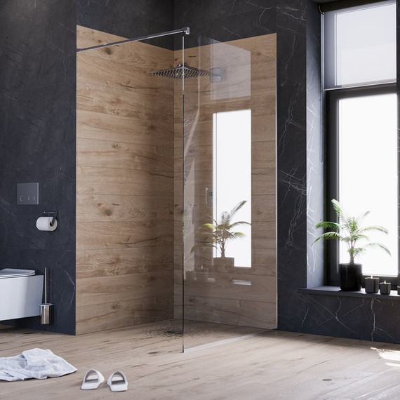 Душевая перегородка Mirsant Walk in 100 см с аксессуарами (стекло 8 мм) хром/прозрачное - фото 