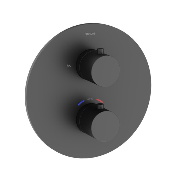 Душевая система для душа с термостатом Sancos Etna SC9010MB, чёрный матовый - фото 2