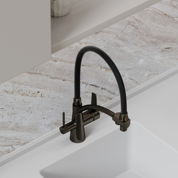 Смеситель для кухни Sancos Eri SC4001GG, сталь/черный - фото 5