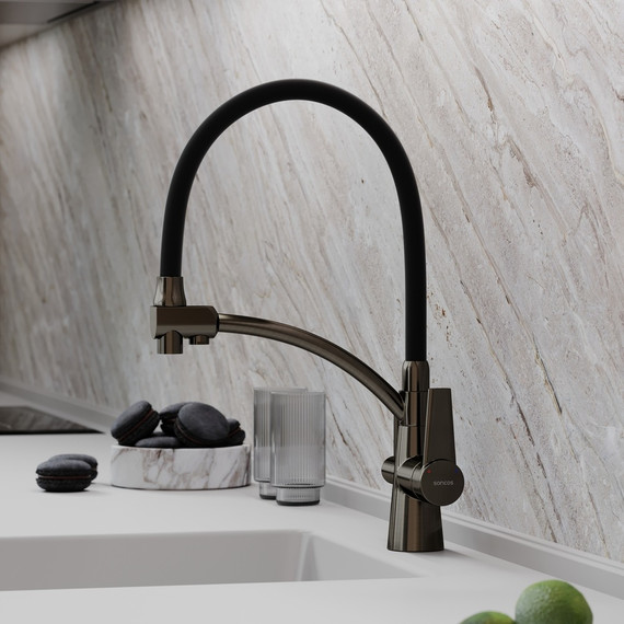 Смеситель для кухни Sancos Eri SC4001GG, сталь/черный - фото 7