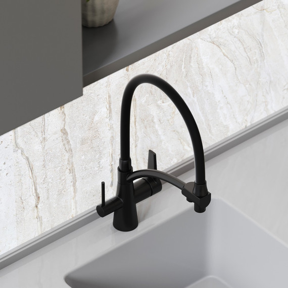 Смеситель для кухни Sancos Eri SC4001MB, чёрный матовый/чёрный - фото 5