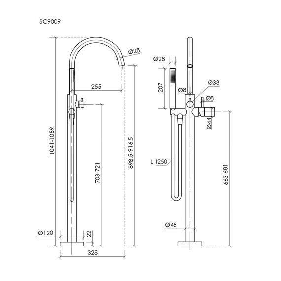 Смеситель для ванны Sancos Etna SC9009MB, чёрный матовый - фото 3