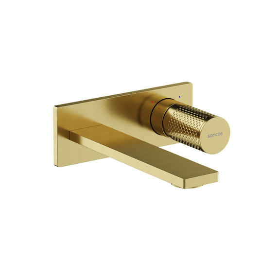 Смеситель для раковины настенный Sancos Nexus SC9013BG, брашированное золото (со скрытой частью) - фото 
