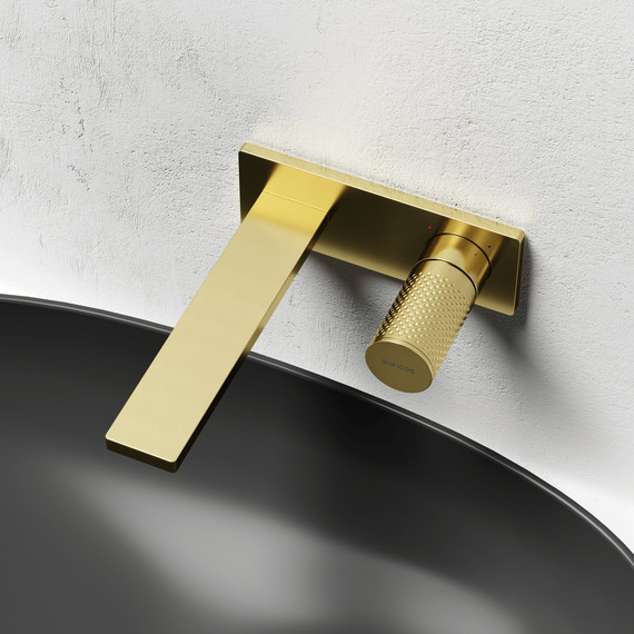 Смеситель для раковины настенный Sancos Nexus SC9013BG, брашированное золото (со скрытой частью) - фото 3