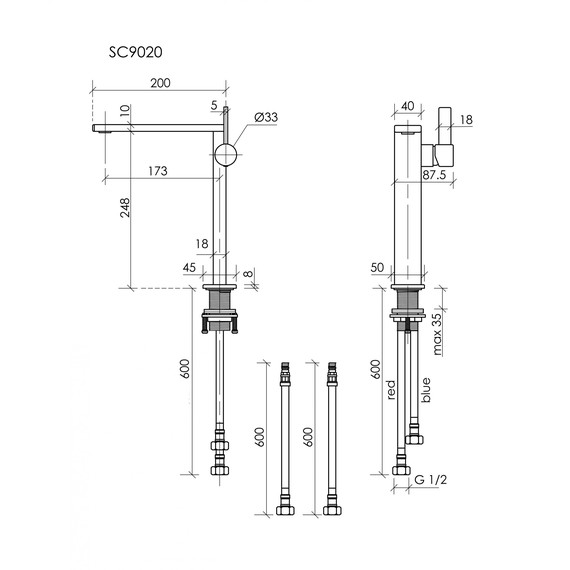 Смеситель для раковины высокий Sancos Linn SC9020GG, вороненая сталь - фото 3