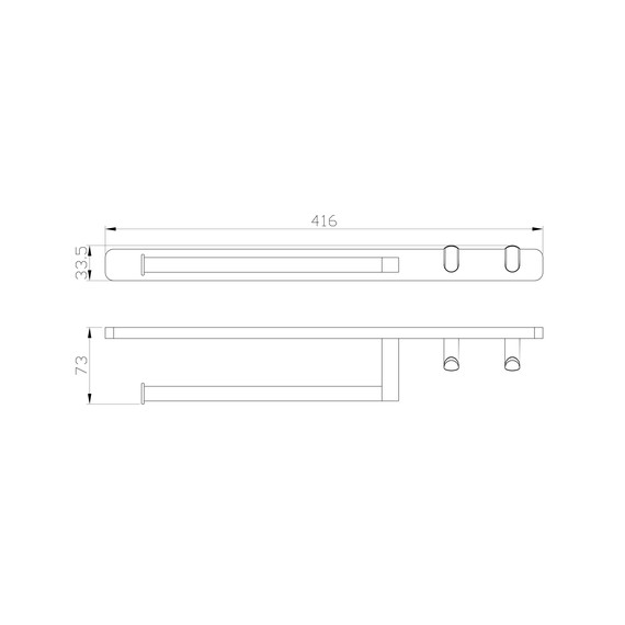 Полотенцедержатель с крючками Wonzon & Woghand Graffity WW-9361-BN, цвет никель брашированный - фото 4