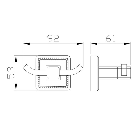 Двойной крючок Wonzon & Woghand Roma WW-7225, цвет бронза брашированная - фото 5