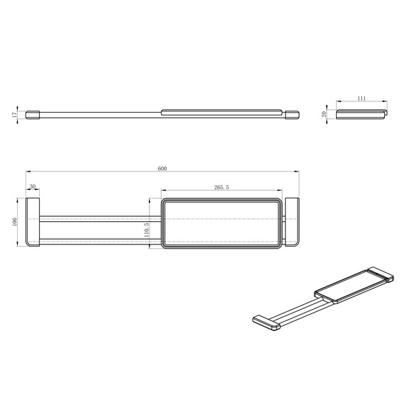 Полка Wonzon & Woghand WW-V3701-CR - фото 2