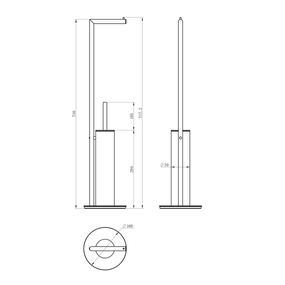 Стойка с держателем и ёршиком Wonzon & Woghand WW-V4602-CR - фото 2