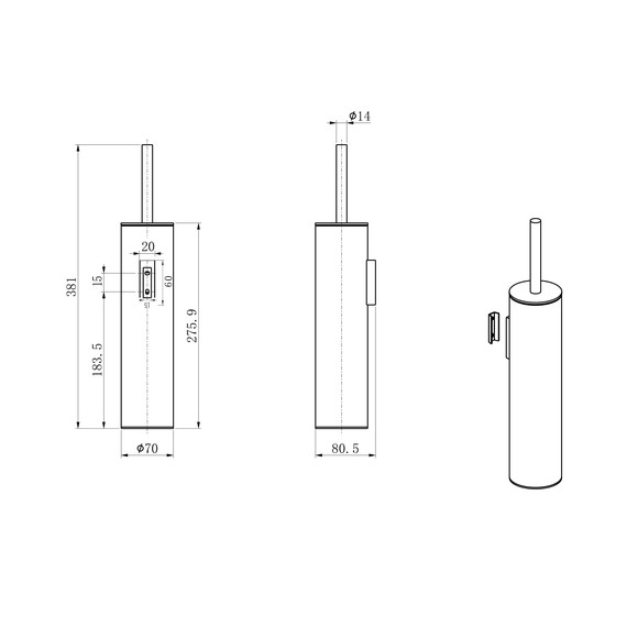 Ёршик для унитаза Wonzon & Woghand WW-V4601-BR, цвет никель брашированный - фото 2