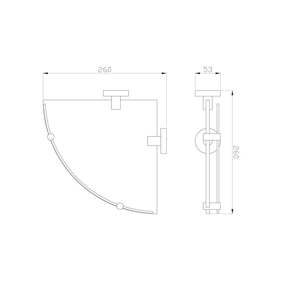 Стеклянная полка угловая Wonzon & Woghand Easy WW-8117 - фото 2