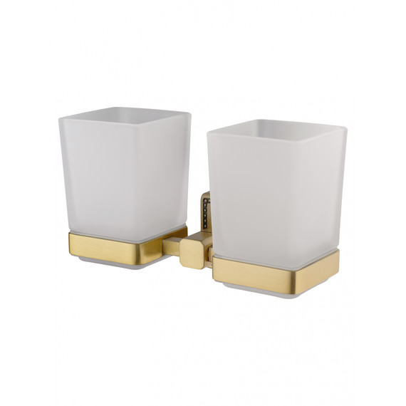 Стакан двойной для зубных щеток Wonzon & Woghand Roma WW-7228, цвет бронза брашированная - фото 