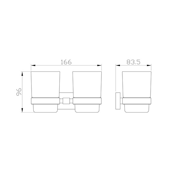 Стакан двойной для зубных щеток Wonzon & Woghand Graffity WW-9328-GM, цвет тёмный графит брашированный - фото 4