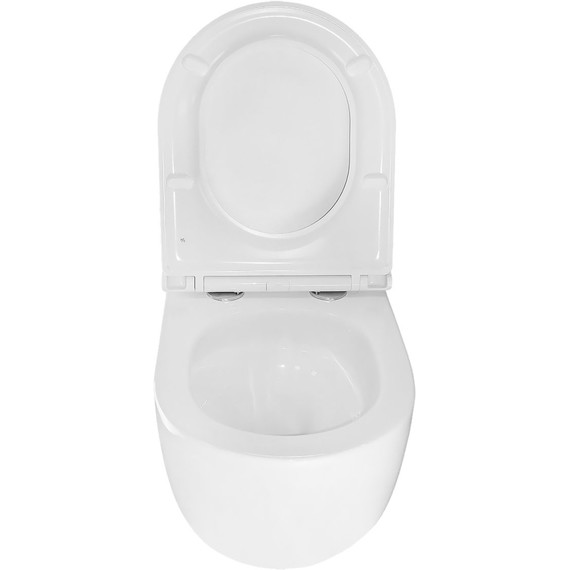 Унитаз подвесной безободковый Azario Terso AZ-092E-UQ3 (система смыва Торнадо) с тонкой крышкой микролифт - фото 9