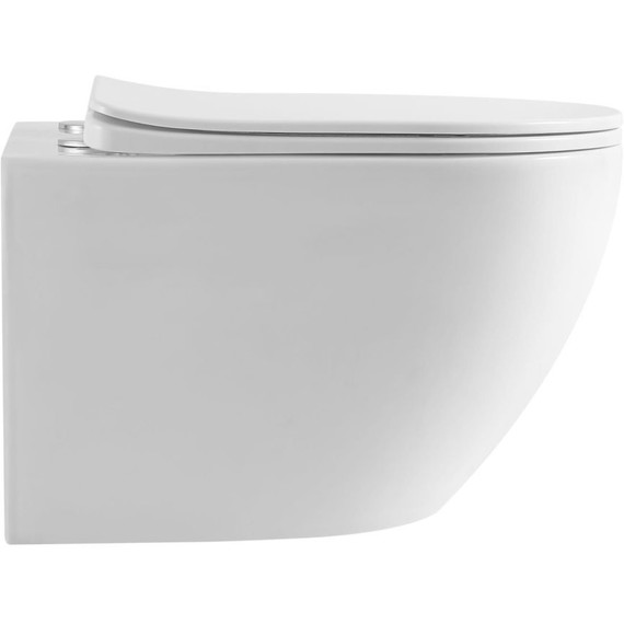 Унитаз подвесной безободковый BelBagno MARINO-TOR BB7026CH-TOR/SC (система смыва торнадо) с тонкой крышкой микролифт - фото 2