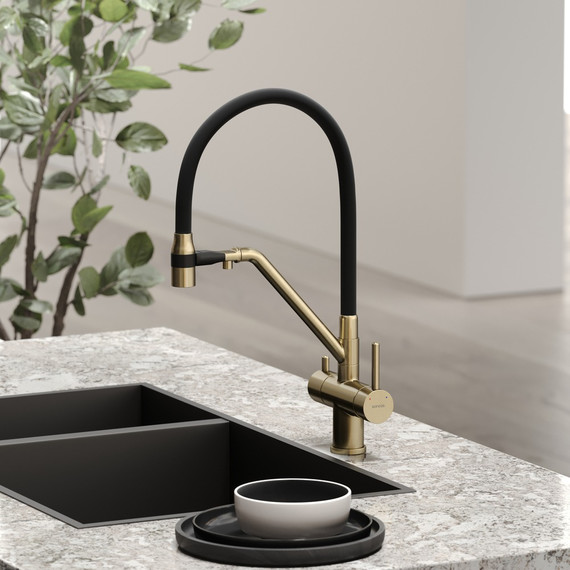 Смеситель для кухни Sancos Dora SC4003BG, золото/чёрный - фото 4