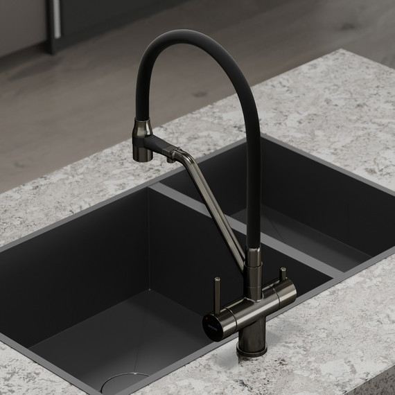 Смеситель для кухни Sancos Dora SC4003GG, вороненая сталь/чёрный - фото 7