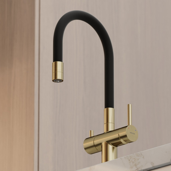 Смеситель для кухни Sancos Lucia SC4004BG, золото/чёрный - фото 6