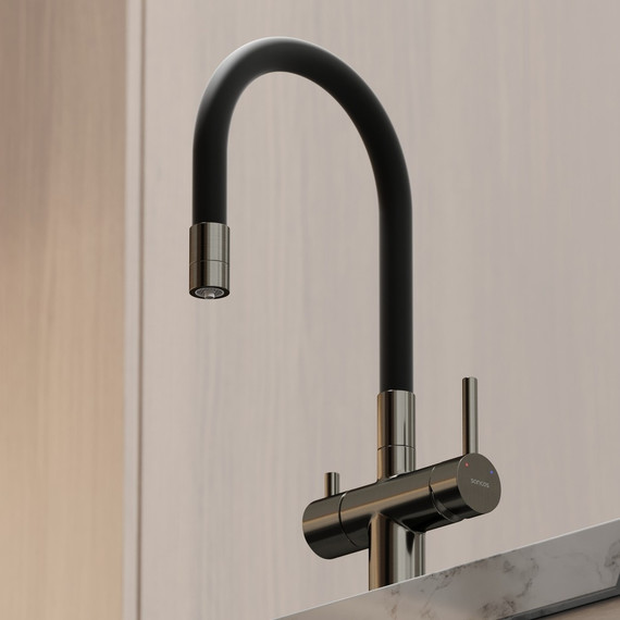 Смеситель для кухни Sancos Lucia SC4004GG, вороненая сталь/чёрный - фото 6