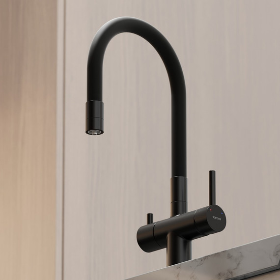 Смеситель для кухни Sancos Lucia SC4004MB, чёрный матовый/чёрный - фото 5