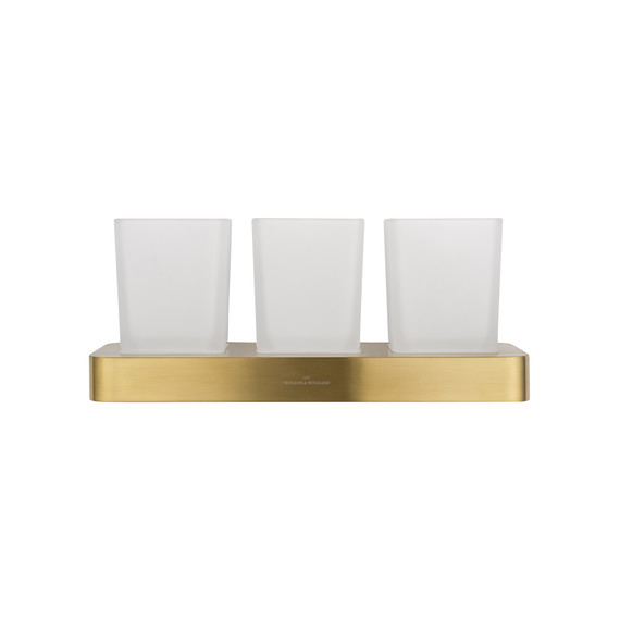 Стакан тройной для зубных щеток Wonzon & Woghand Lotte WW-8338-BG, цвет золото брашированное - фото 2