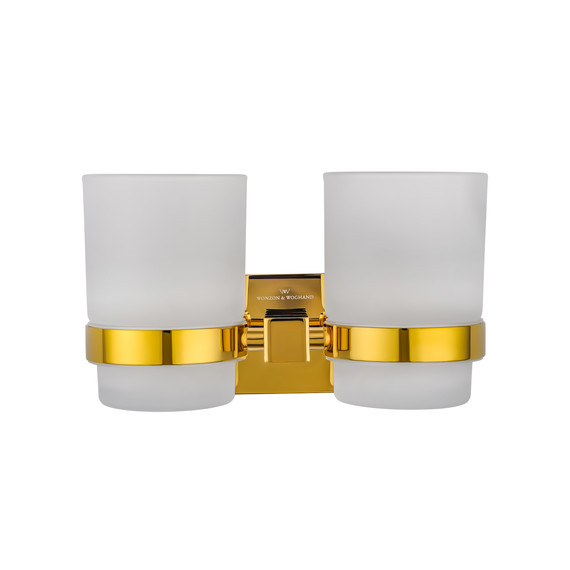 Стакан двойной для зубных щеток Wonzon & Woghand Polo WW-8928-DG, цвет золото глянцевое - фото 