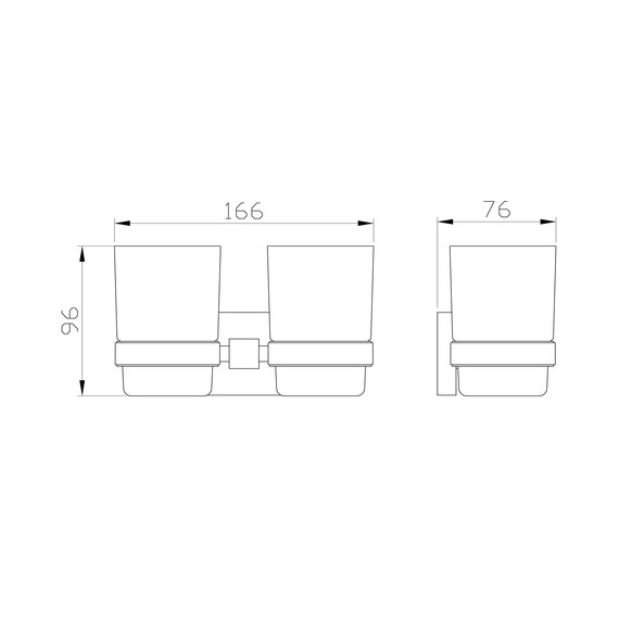 Стакан двойной для зубных щеток Wonzon & Woghand Polo WW-8928-DG, цвет золото глянцевое - фото 3