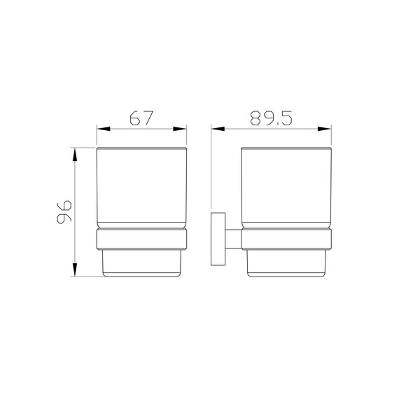 Стакан для зубных щеток Wonzon & Woghand Graffity WW-9321-BG, цвет золото брашированное - фото 2