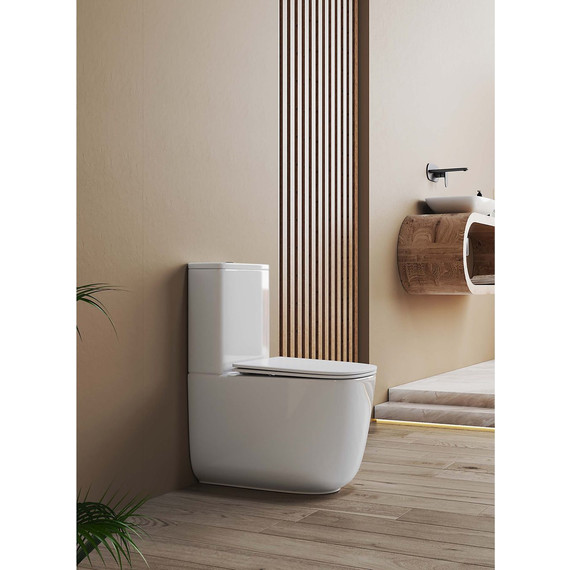 Унитаз-компакт безободковый Aquatek Optima Plus Square AQ4451-00 с тонкой крышкой микролифт (система смыва Торнадо) - фото 7