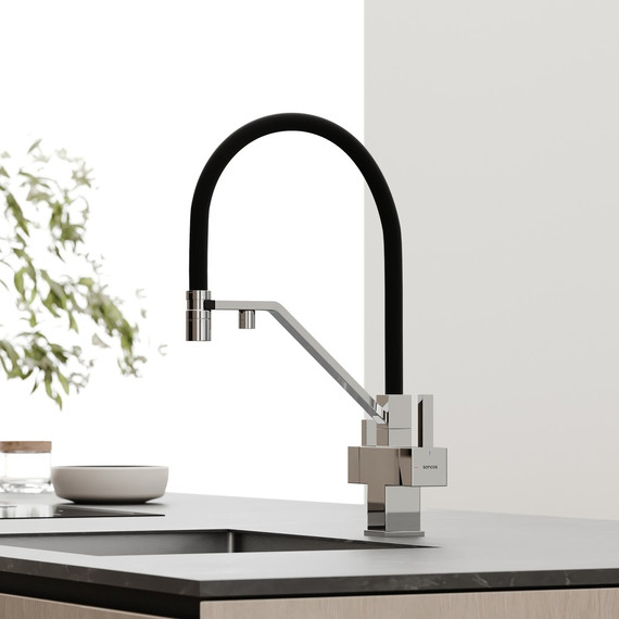 Смеситель для кухни Sancos Loro SC4007CH, хром/чёрный - фото 7