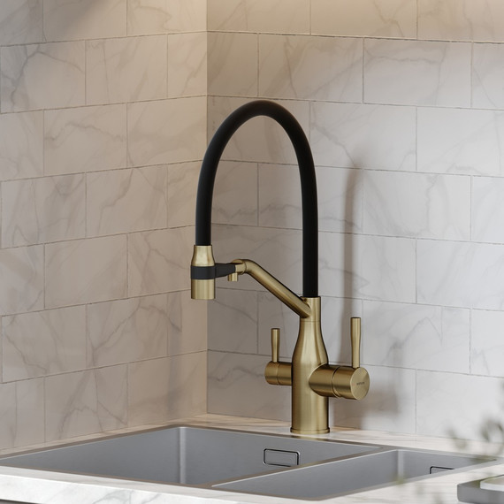 Смеситель для кухни Sancos Orta SC4008BG, брашированное золото/чёрный - фото 4