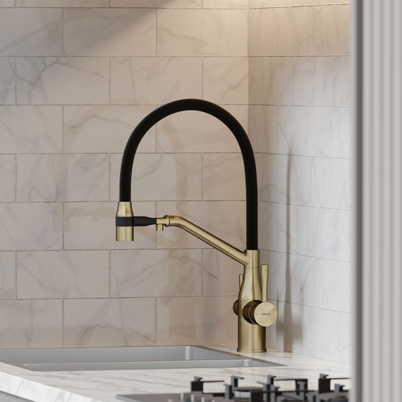 Смеситель для кухни Sancos Orta SC4008BG, брашированное золото/чёрный - фото 6