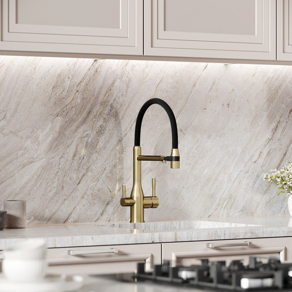 Смеситель для кухни Sancos Garda SC4009BG, брашированное золото/чёрный - фото 3