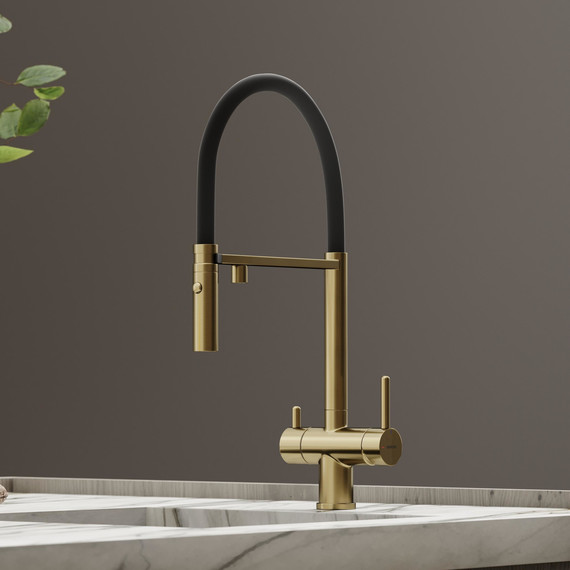 Смеситель для кухни Sancos Imola SC4010BGbh, брашированное золото - фото 5