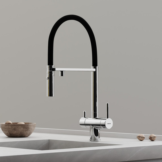 Смеситель для кухни Sancos Imola SC4010CH, хром/чёрный - фото 7