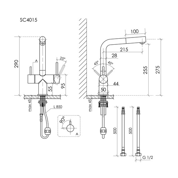 Смеситель для кухни Sancos Spin SC4015BG, брашированное золото - фото 9