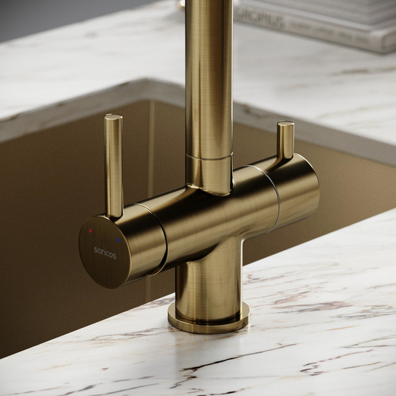 Смеситель для кухни Sancos Spin SC4015BG, брашированное золото - фото 6