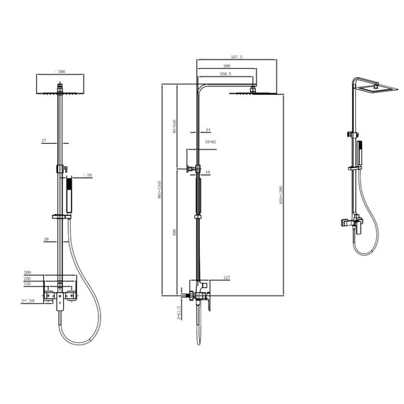 Душевая стойка Allen Brau Infinity 5.21012-31, чёрный матовый - фото 14