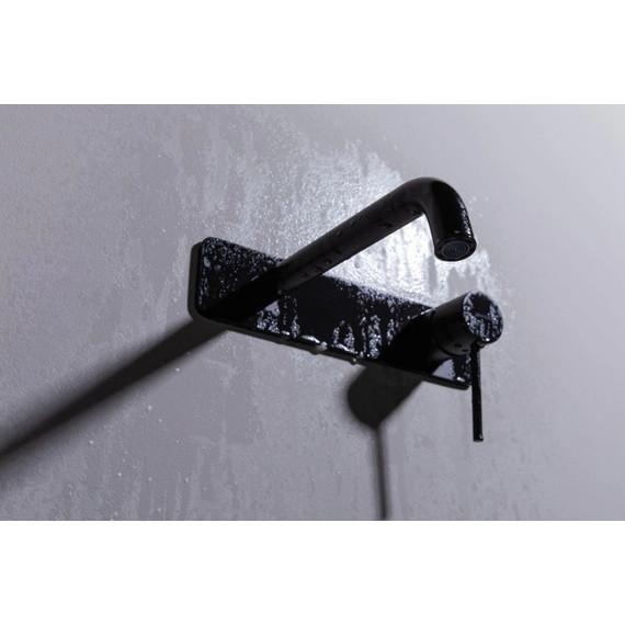Смеситель для раковины настенный Allen Brau Glority 5.51004-31 (со скрытой частью) чёрный матовый - фото 5