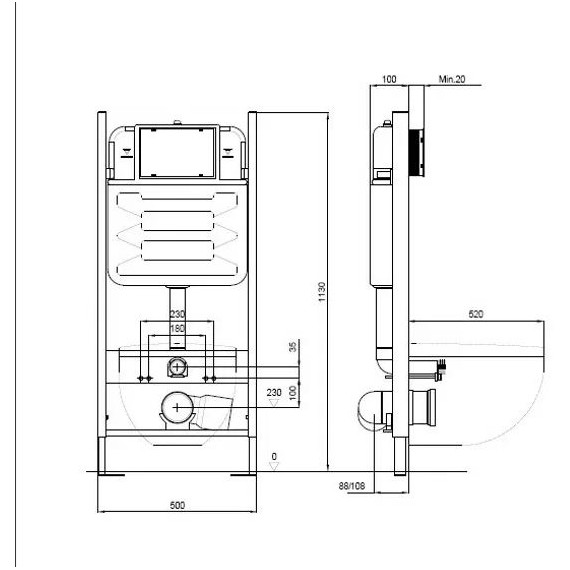 Инсталляция с подвесным безободковым унитазом Jacob Delafon Vox E21747RU-CP, сиденье с крышкой микролифт - фото 6