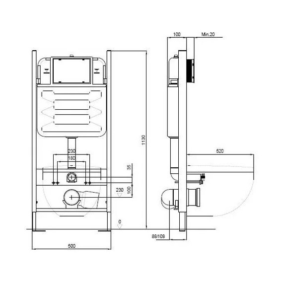 Инсталляция с подвесным безободковым унитазом Jacob Delafon Rodin+ E21750RU-BL, сиденье с тонкой крышкой микролифт - фото 7